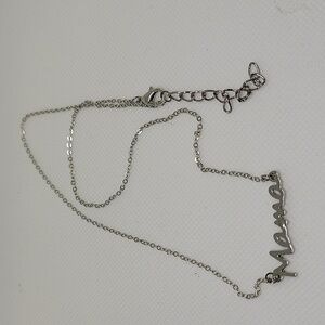 MAMA Silver Tone 18" + 2" Extension Necklace